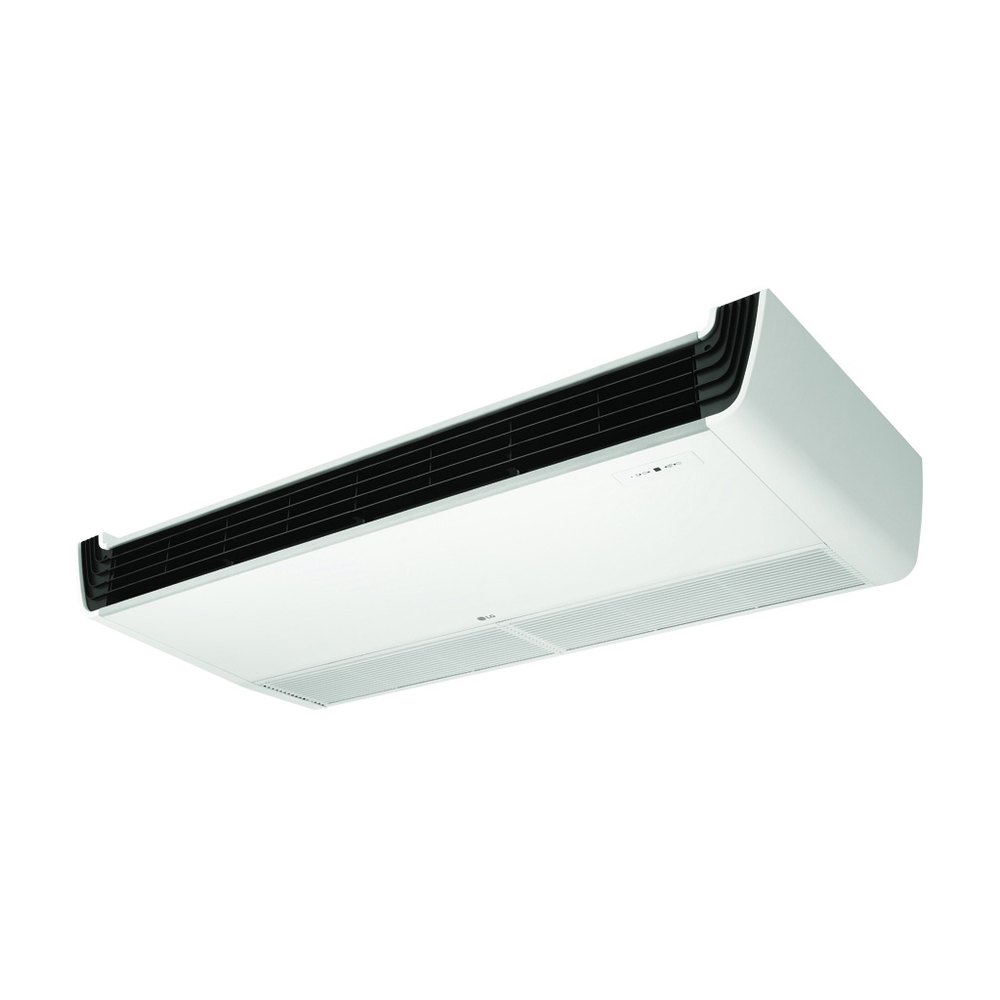 Unidade interior LG de teto a vista UV42F com vane preta, fundo branco